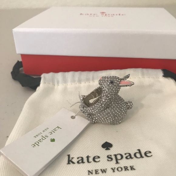 kate spade Jewelry - NWT KATE SPADE MAKE MAGIC CLEAR SILVER RABBIT RING